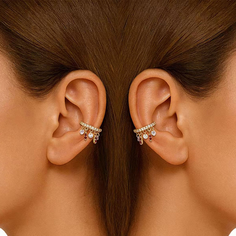 SV925 紅の雫 ガーネット イヤーカフ